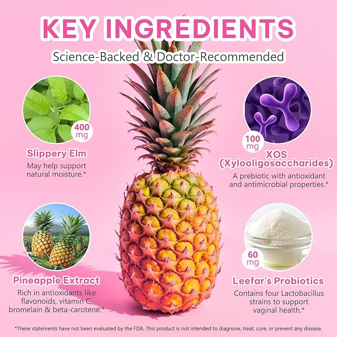 Vaginal Probiotics for Women, Premium Feminine Balance Gummies, Probiotic Gummies for Feminine Care & pH Balance, Supports Vaginal Flora System, Prebiotics & Lactobacillus Blend, 60 Gummies