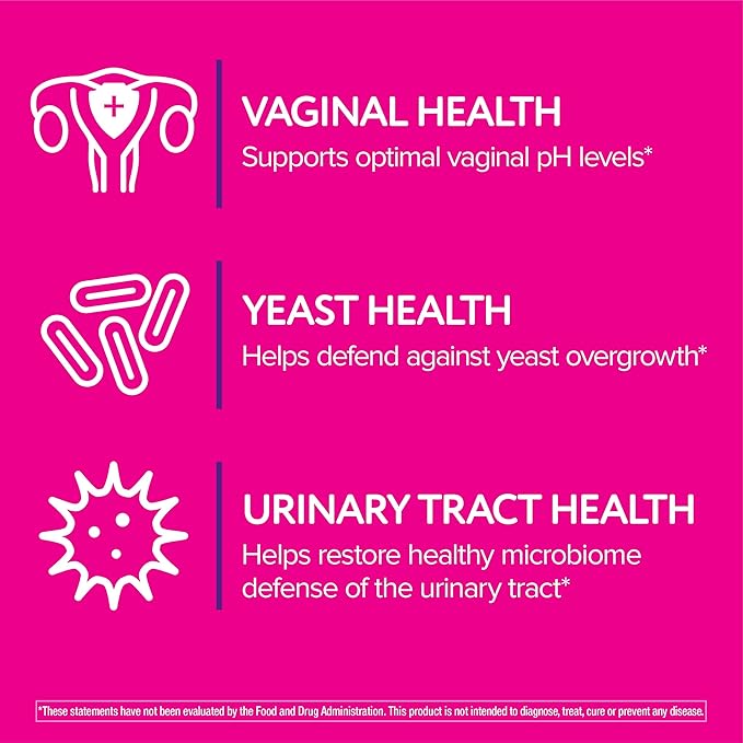 Florajen Women’s Triple-Action Probiotic - Prebiotic + Probiotic + Cranberry for Vaginal, Digestive, & Immune Support - Fast-Acting - Clinically-Studied - Gluten-Free & Vegan - 30-Count