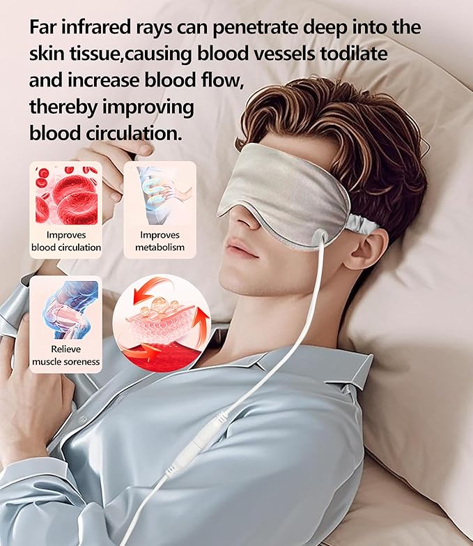 Silk-like Heated Eye Mask for Dry Eyes, MGD, Blepharitis, Stye, Grey