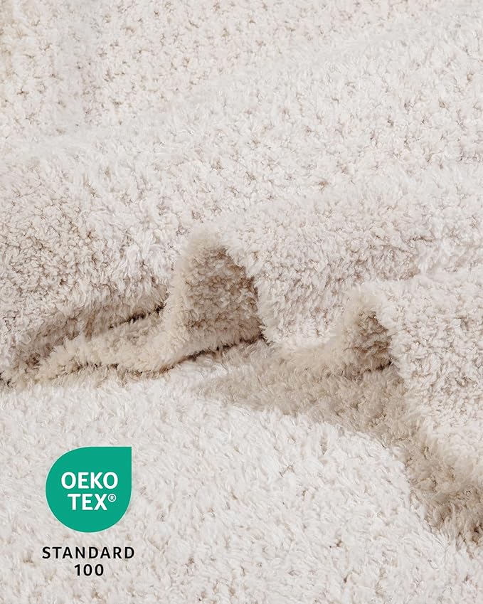 Super Soft Throw Blanket 60 x 80 Inches, Half Side Plush Fuzzy Blanket for Couch, Sofa, Bed & Chair, Warm Cozy Lightweight Knit Blanket for Fall & Winter