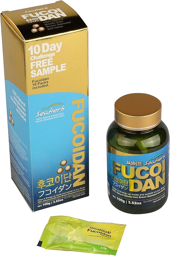 100% Natural Brown Seaweed Extract SeaHerb Fucoidan USFDA Passed (FDA ID CODE 2030950) (10Satchets+100g)