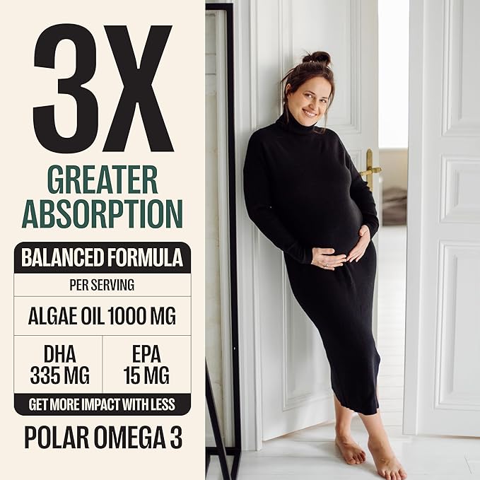 Orlo PRENATAL DHA - Prenatal DHA Omega 3 Supplement - Triple Strength Omega3s - Vegan DHA & EPA Algae Omega-3 Oil - Supports Brain Development During Pregnancy & Lactation (120 Mini Softgels)