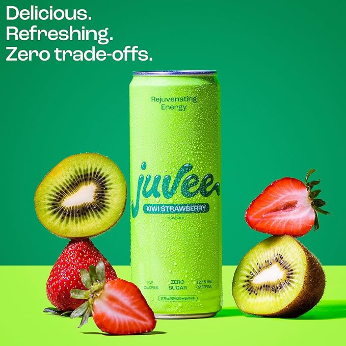 Juvee Energy Drink 0 Sugar 5 Calories (Pack of 12) (KIWI STRAWBERRY)
