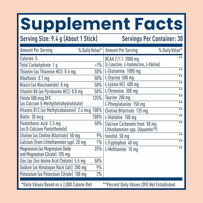 NativePath Native Hydrate Stick Packs, Sugar Free Electrolytes Powder with BCAAs, Peach Mango Hydration, Keto & Paleo Friendly, 30 Servings