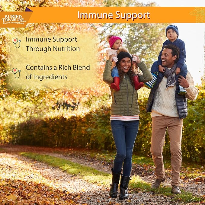 Buried Treasure Adult Daily Immune Wellness - 16 Fl oz, 16 serv, Liquid Nutrient Blend for Immune Support with Elderberry, Echinacea, Vitamins & more