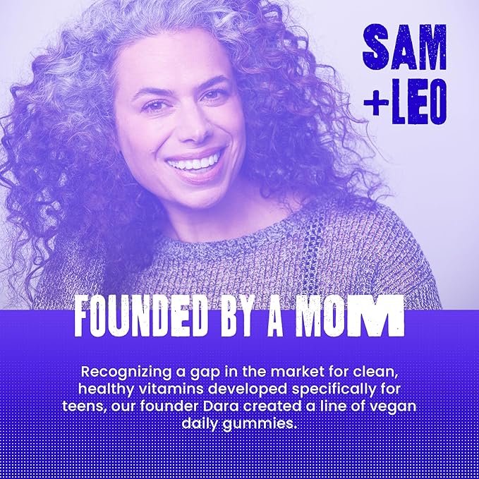 SAM+LEO Sleep - Passionflower, Vitamin B6 & Melatonin Gummies for Kids & Teens - All Natural & Vegan Relaxation & Sleep Gummies for Kids - Passion Fruit Flavor - 60/ct