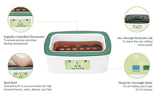 Clean + Easy Digital Paraffin Wax Warmer with Refills – Paraffin Wax Machine for Hand & Feet, Moisturizing Spa Treatment
