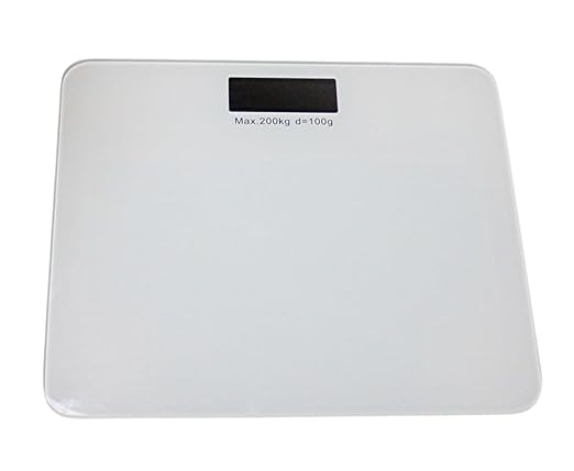 440 lb Digital Bathroom Scale – Step-On Technology, LCD Display, Tempered Glass, Pounds/Kilograms
