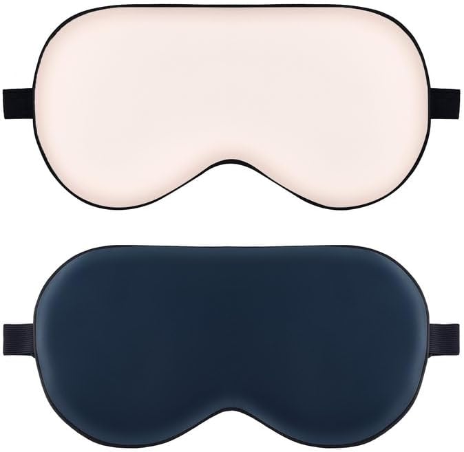 Sleep Mask, Real Natural Pure Silk Eye Masks with Adjustable Strap for Sleeping, Mulberry Silk Eye Sleep Shade Cover, Block Light Reduces Puffy Eyes Traveling Gifts