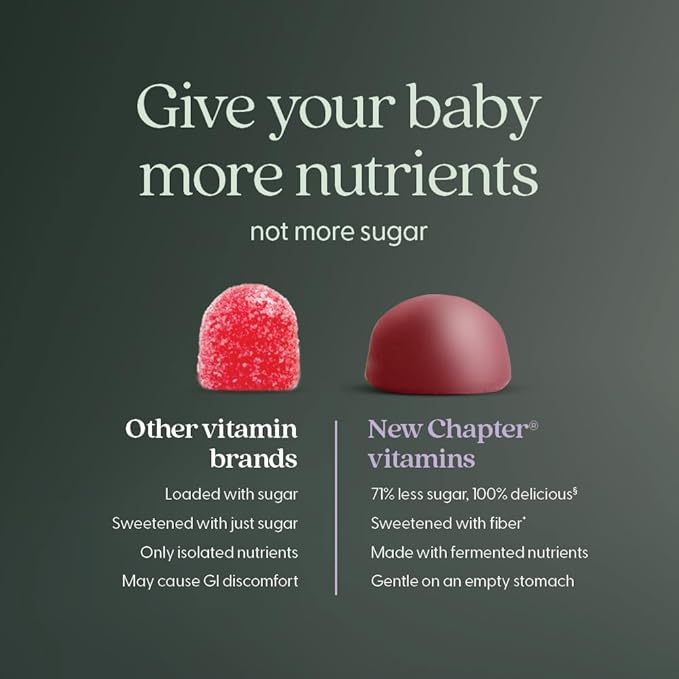 New Chapter Prenatal Multivitamin Gummies – 71% Less Sugar, Prenatal Gummies for Mom & Healthy Baby with Methylfolate, Vitamin D3, Choline + Ginger, Non-GMO, Gluten Free, Berry Citrus, 90ct