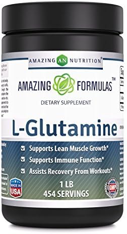 Amazing Formulas L-Glutamine Powder Amino Acid Supplement | 1 Gram per Serving | 454 Servings (Unflavored | 1 LB) | Non-GMO | Gluten-Free | Made in USA