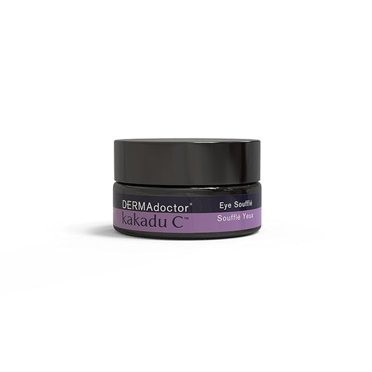 DERMAdoctor Vitamin C Under Eye Cream - Caffeine & Vitamin E | for Dark Circles, Bags Under Eyes, Wrinkles, Puffiness, Eye Fatigue, Dehydration - Anti-Aging Under-Eyes Vitamins & Moisturizer Soufflé