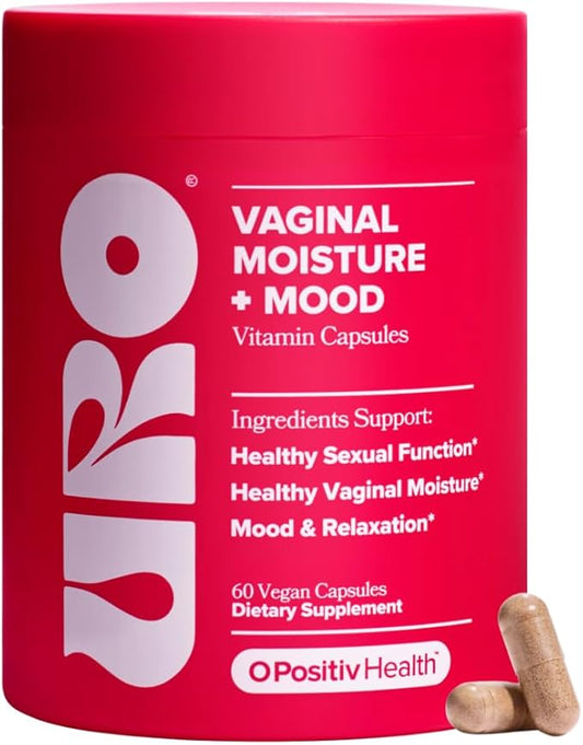 O Positiv URO Vaginal Moisture & Mood – Formulated to Support Vaginal Moisture, Mood & Relaxation – with KSM-66® Ashwagandha, Ginkgo Biloba, Mucuna pruriens, and GABA – 30 Servings