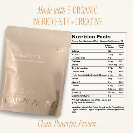 Vegan Protein Powder with Creatine | Plant-Based Protein | Vanilla Flavor | Dairy-Free, Soy-Free, Gluten-Free | 20 Servings