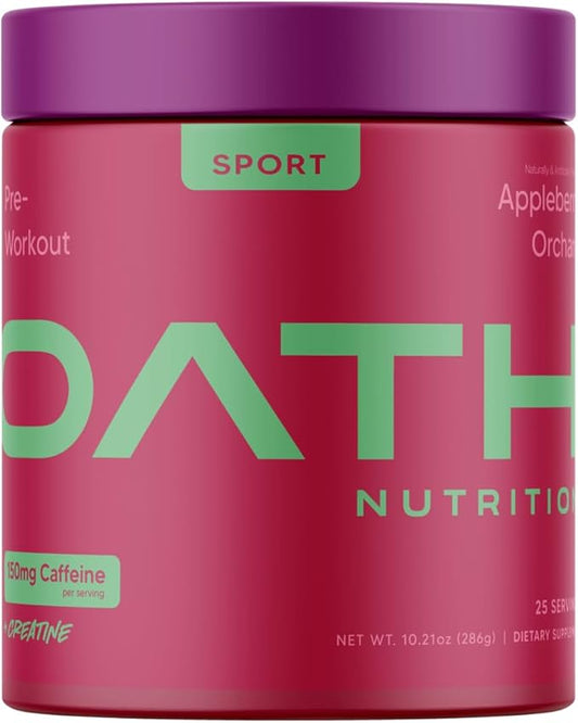 Sport Sugar Free Pre-Workout Powder, Appleberry Orchard, Contains Creatine Monohydrate, Caffeine and Beta Alanine, Pre Workout Powder for Women and Men, 25 Servings