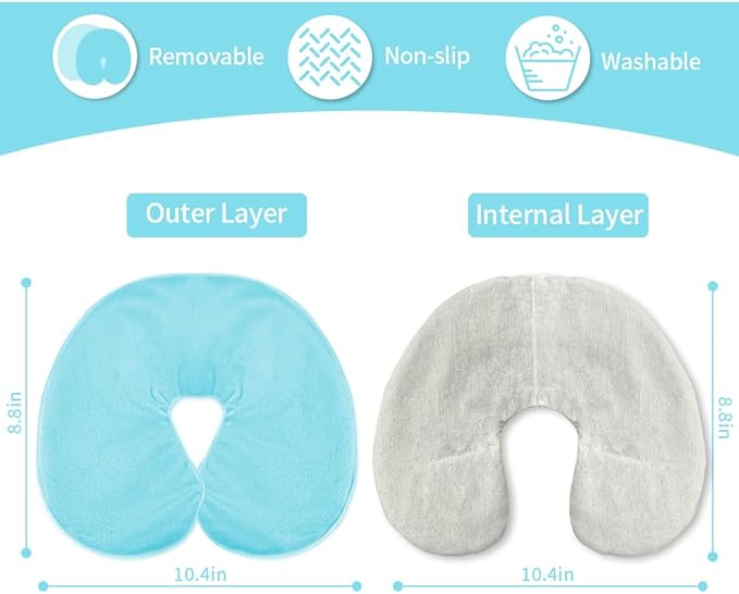 Heated Face Mask, Microwave Heating Pad for Face, Sinus Mask for Migraine, Tension, Stress, Headache, Relaxation (#6 Blue)