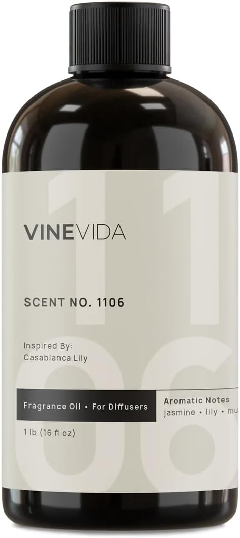 VINEVIDA [16 Fl Oz] Scent NO. 1106 Fragrance Oil for Cold Air Diffusers, Aromatic Notes of Citrus, Green, Floral, Sugar & Vanilla Essential Oils for Diffuser Oil Refill & Air Freshener Room Spray