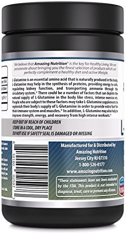 Amazing Formulas L-Glutamine Powder Amino Acid Supplement | 1 Gram per Serving | 454 Servings (Unflavored | 1 LB) | Non-GMO | Gluten-Free | Made in USA