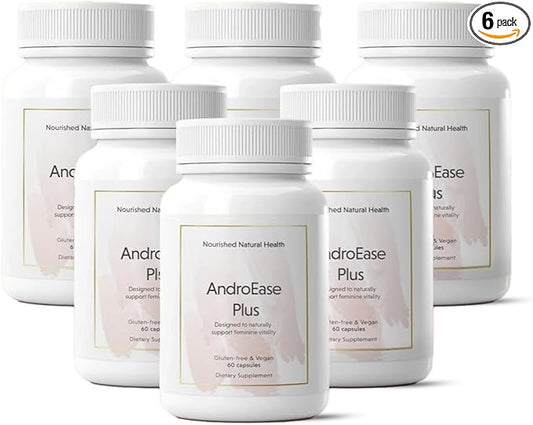 Nourished AndroEase Plus for Women’s Health - Zinc, Reishi, Green Tea and Saw Palmetto for Women - for Energy, Vitality, Facial Hair and Daily Wellness - 360 Capsules, Made in USA