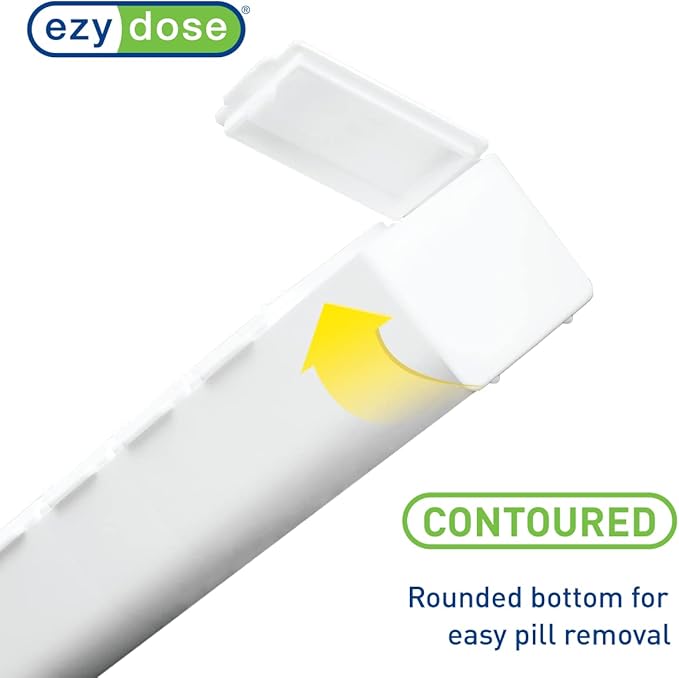 EZY DOSE Weekly (7-Day) Pill Case, Medicine Planner, Vitamin Organizer Box, Convenient and Easy to Use, Large Compartments, Travel Friendly, White, Made in the USA, BPA Free