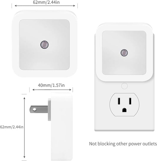 KINUR 6 Pack Night Light, LED Night Lights Plug into Wall with Dusk to Dawn sensors, Plug in Night Lights for Kids Room, Bedroom, Bathroom, Baby Nursery,Stair Lights, Hallway Light, Amber Color