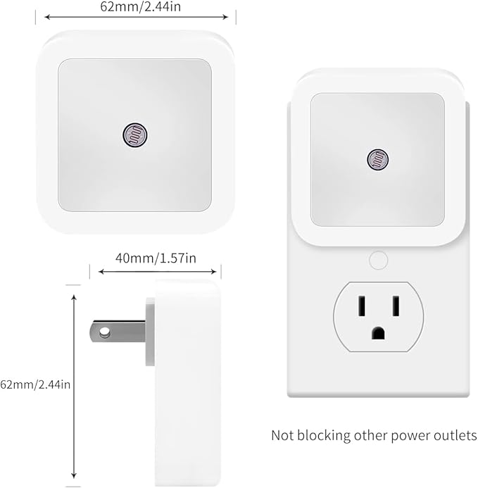 KINUR 6 Pack Red Night Light, LED Night Lights Plug into Wall with Dusk to Dawn sensors, Plug in Night Lights for Kids Room, Bedroom, Bathroom, Baby Nursery,Stair Lights, Hallway Light, Daylight