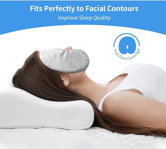 Heated Face Mask, Microwave Heating Pad for Face, Sinus Mask for Migraine, Tension, Stress, Headache, Relaxation(with Washable Cover), Hot Cold Use - Grey