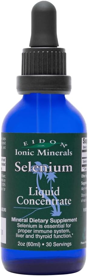 Eidon Ionic Minerals Liquid Selenium, Selenium Drops, Sodium Selenate Supplement, Support Liver Health and Thyroid Function, Immune System Support, 2 oz