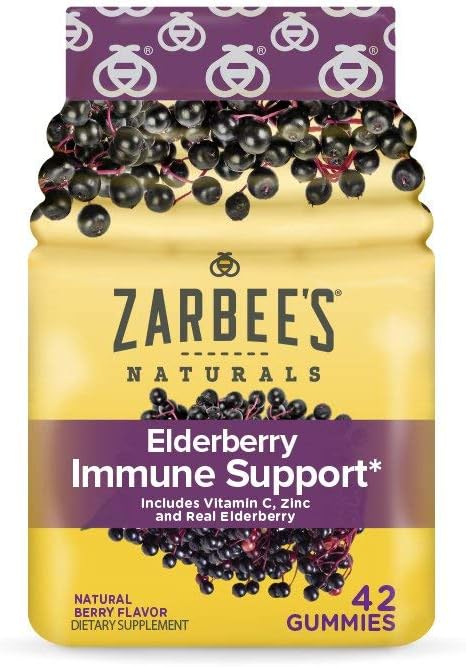 Zarbee's Adult Elderberry Immune Support Gummies, Berry 42ct