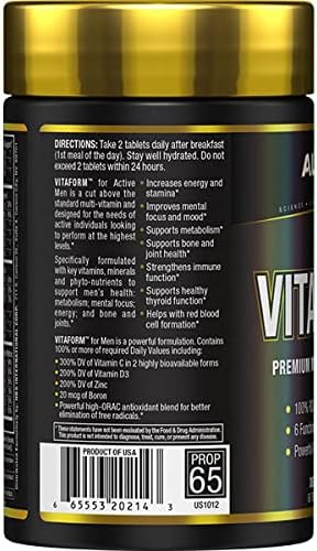 ALLMAX Nutrition - Vitaform - Multi-Vitamin for Men, 60 Tablets (Pack of 1)