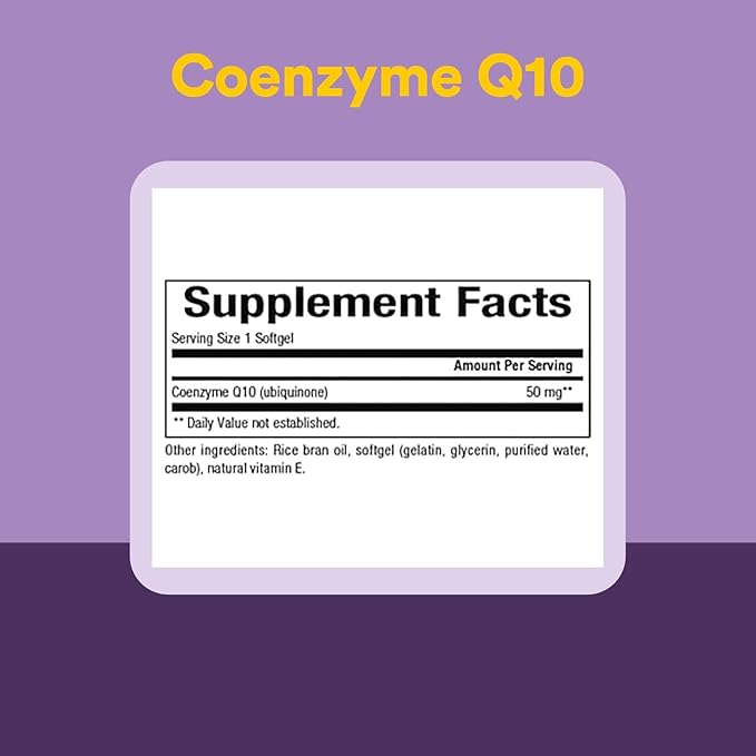 Natural Factors, Coenzyme Q10 50mg, CoQ10 Supplement for Energy, Heart and Antioxidant Support, Gluten Free, 120 softgels (120 servings)