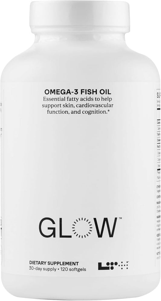 LTH Glow Omega-3 Fish Oil - Trusted by Life Time Fitness Members - NSF Certified for Sport - Supports Brain & Heart Health - Aids Healthy Skin, Hair & Nails - Gluten Free & Soy Free - 30 Servings