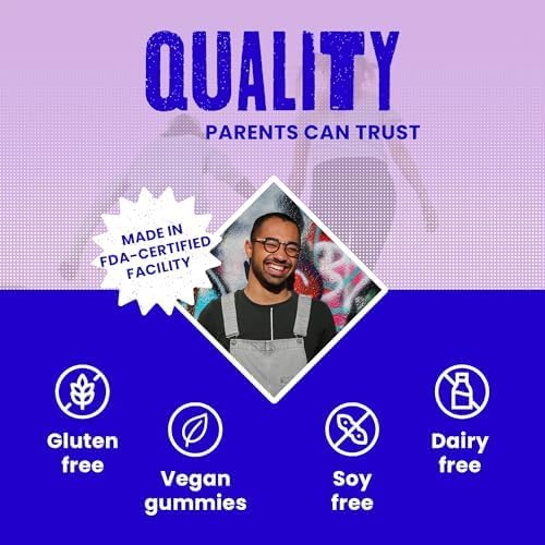SAM+LEO Immunity Gummies for Kids & Teens - Elderberry, Echinacea + Vitamins C & D - Vegan Daily Immune Support - Berry Flavor - 60ct