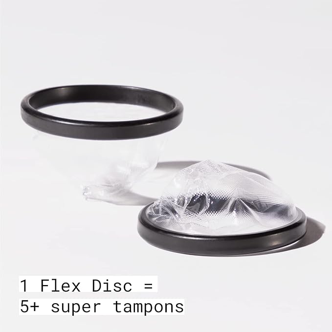 Flex Menstrual Discs | Disposable Period Discs | Reduce Cramps & Dryness | Beginner-Friendly Tampon Alternative | Capacity of 5 Super Tampons | Made in Canada | 2-Pack (24 Total Count)