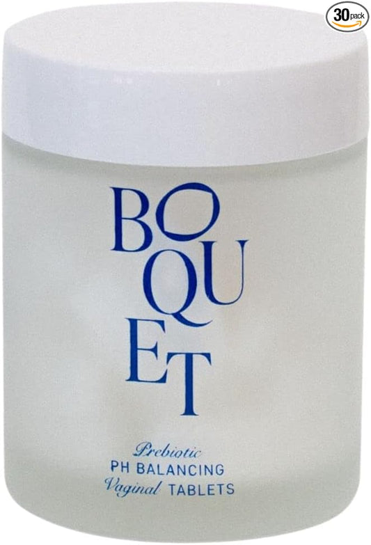 Boquet Vaginal Prebiotic Suppository- Prevent & Eliminate The Cause of Odor, Maintain pH Balance (30 Ct) Fast Acting Gentle Care for Your Flora Below