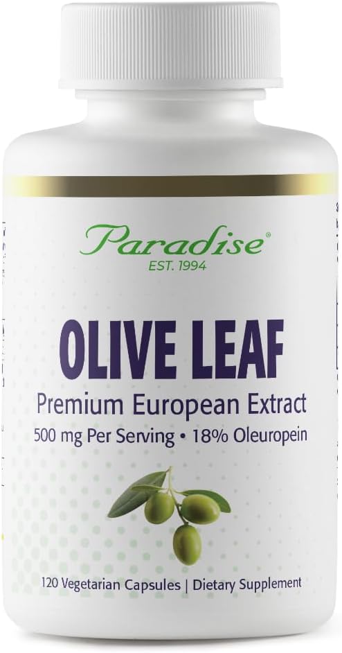 Paradise Herbs Olive Leaf Extract from Spanish Andalusian Olive Trees, Super Potent, Ultra Pure, Non-GMO, Vegan, Gluten Free, 120 Vegetarian Capsules
