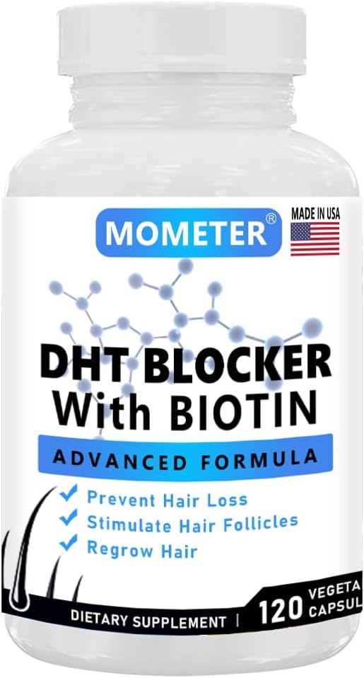 DHT Blocker Supplement for Hair Growth - Saw Palmetto, Biotin & Zinc for Women & Men - Stimulate Follicles, Reduce Hair Loss, Regrow Thicker Hair(120 Capsules)