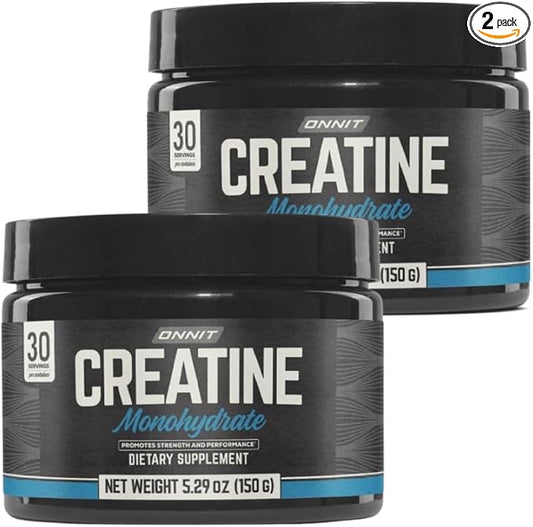 ONNIT Creatine Monohydrate Powder – 5g Premium Creatine for Muscle Strength, Power & Lean Mass, Supports Brain Health & Cellular Energy, Unflavored, 30 Servings, 5.29 oz (2-Pack)