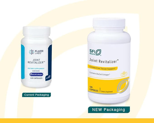 Klaire Labs SFI Health Joint Revitalizer - Patented Hydrolyzed Collagen Peptide Formula with Chondroitin, MSM & Hyaluronic Acid, Hypoallergenic Connective Tissue Support (120 Capsules)