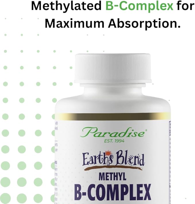 Paradise Herbs, Earth's Blend B-Complex, Methylated, Enzymatically Active Forms of B Vitamins + Superfoods, Supports Energy & Immunity, 60 Capsules