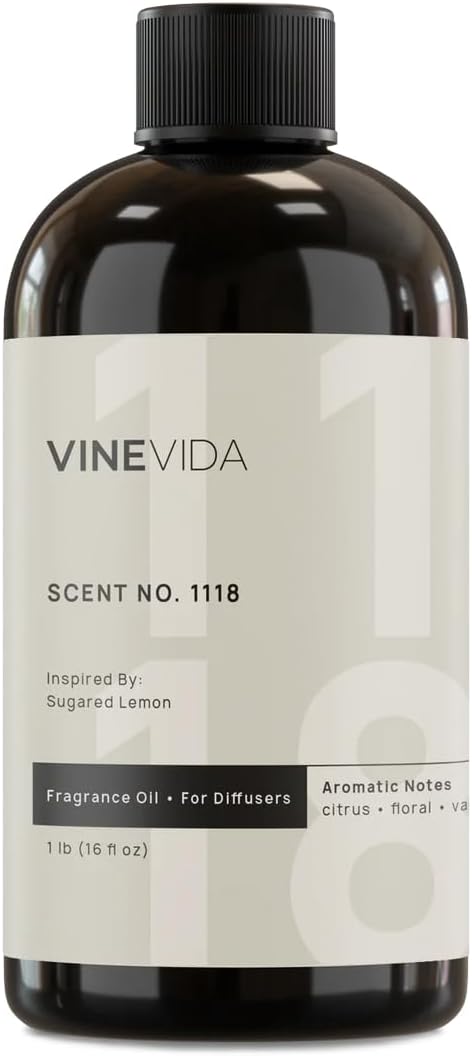 VINEVIDA [16 Fl Oz] Scent NO. 1118 Fragrance Oil for Cold Air Diffusers, Aromatic Notes of Citrus, Green, Floral, Sugar & Vanilla Essential Oils for Diffuser Oil Refill & Air Freshener Room Spray