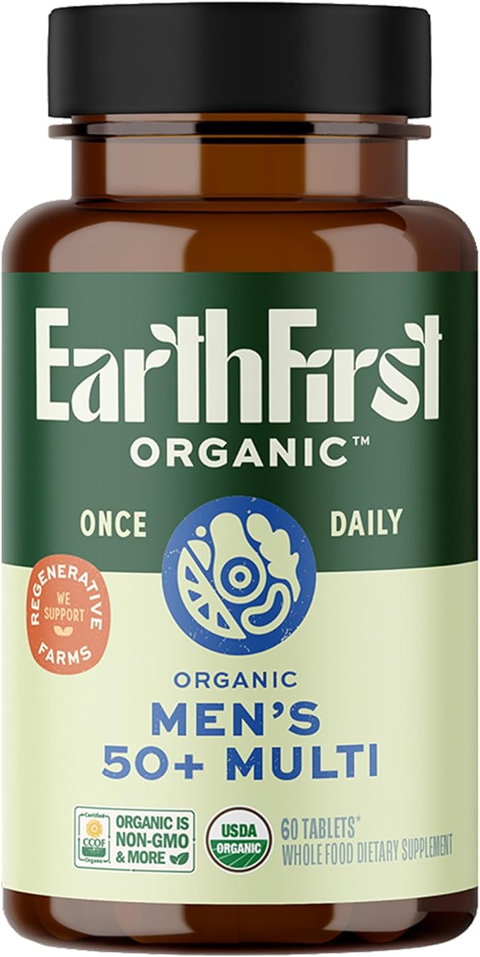 Once Daily Multivitamin for Men 50+, 19 Vitamins from Herbs & Superfoods, Supports Prostate Health, Energy Levels, and Strong Bones, 60 Count