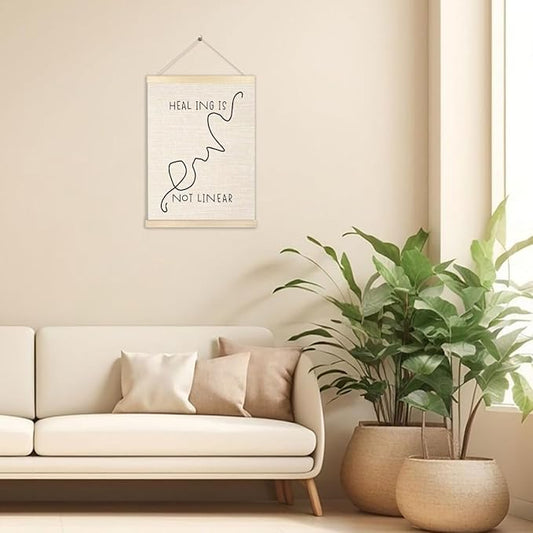 Ecezatik Healing is not Linear Poster Hanger Frame, Mental Health Wall Decor for Calming Corner School Counselor Therapy Office Break Room, Mental Health Posters, 12x16 Inches