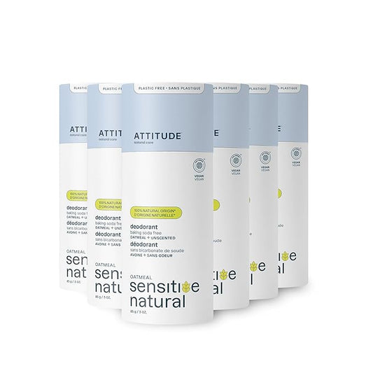 Attitude Sensitive Skin Deodorant Stick, Unscented, Aluminum Free, Vegan, Parabens Free, 3 Ounces (Pack Of 1)