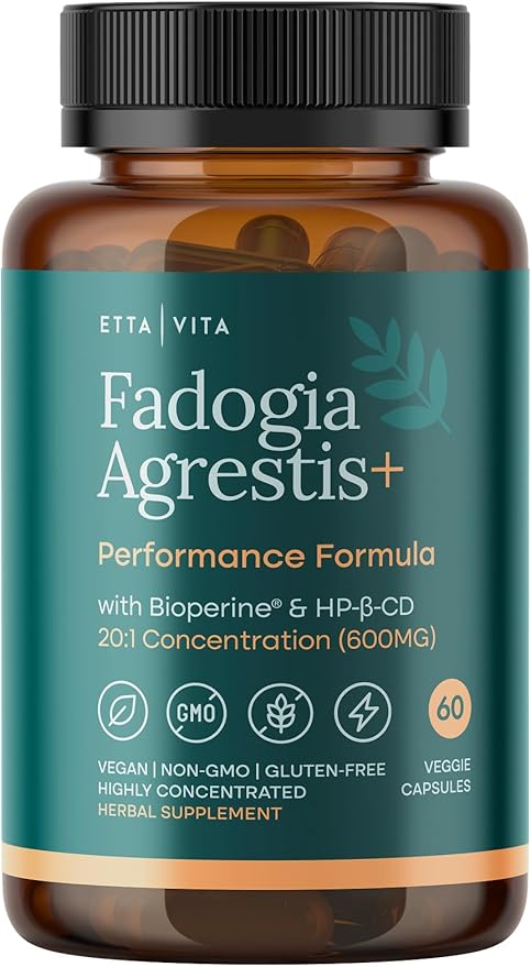 Organic Fadogia Agrestis 600mg for Natural Test Support (2X More Pure - 3X More Absorbent) Athlete Approved - Supports Muscle Growth & Recovery, Healthy Energy Levels, Drive, Stamina & Mood - 60ct