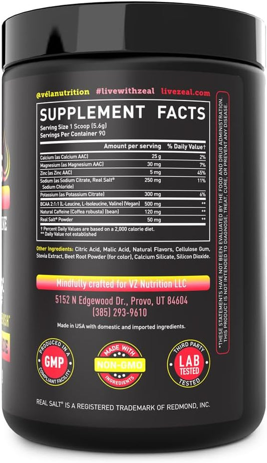 Pre-Workout Electrolyte + Energy Powder Drink Mix (90 Servings | Pink Lemonade) w/ 0 Sugar +BCAAs +B-Vitamins Electrolyte Supplement w Potassium Zinc & Magnesium for Hydration - Keto Electrolytes