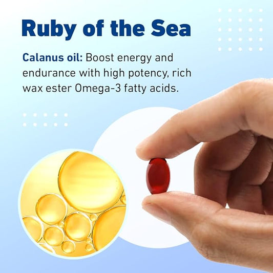 Marine Oil Supplement - All Natural Calanus Oil, Astaxanthin, Omega-3 and Fatty Acids - Heart and Brain Health Nutritional Supplements - 4 Pack