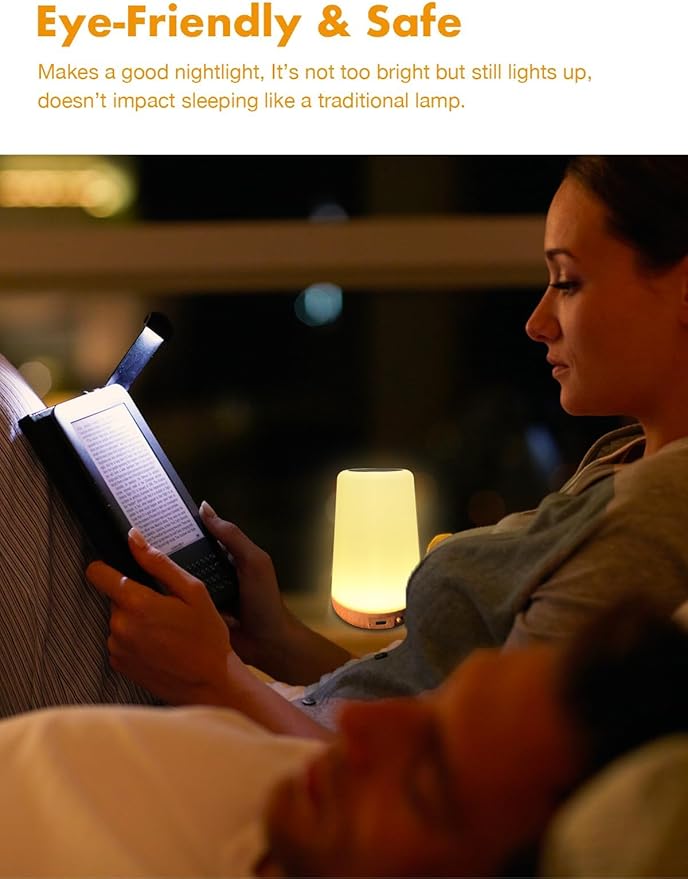 TLAOTNIY Baby Night Light, Dimmable Touch Lamp for Nursery, Portable Rechargeable Bedside Table Lamp for Bedroom, 13 RGB Colors 5 Brightness, Night Lamp for Kids Living Room Bathroom Hallways