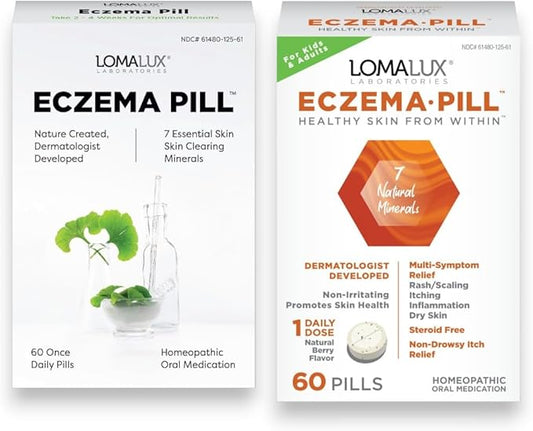 Eczema Pills – Natural Eczema Treatment – Dermatologist Developed, 7 All Natural Minerals Clear & Prevent Eczema Scaling, Rash, Itch, Inflamed Skin - Suitable for Kids & Adults