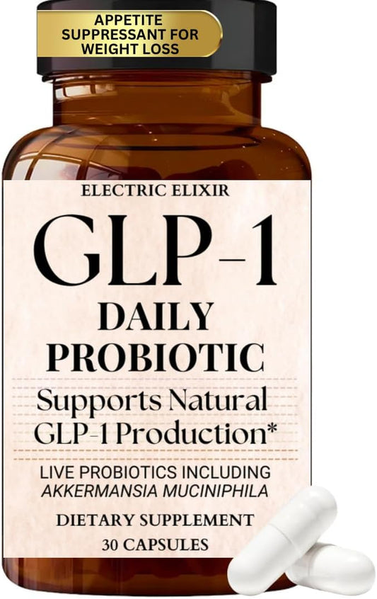 GLP-1 Daily Probiotic - Reduce Hunger & Cravings, Support Fat Loss & Weight Management, Supplement with Akkermansia to Boost GLP1 Production for Men & Women, Vegan & Gluten Free (30 Capsules)